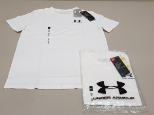 30 X BRAND NEW UNDER ARMOUR WHITE & BLACK KIDS T-SHIRTS AGE 13