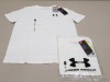 30 X BRAND NEW UNDER ARMOUR WHITE & BLACK KIDS T-SHIRTS AGE 11-12