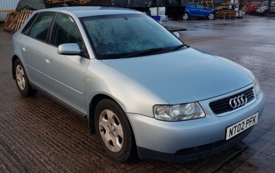 BLUE AUDI A3 SE. Reg : NT02 PFK, Mileage : 96,016 Details: FIRST REGISTERED 26/6/2002 1600CC 1 KEY CLIMATE CONTROL MOT UNTIL 12 AUGUST 2022 FULL SERVICE HISTORY V5