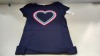 25 X BRAND NEW GAP KIDS TOPS WITH RAINBOW COLOURED HEART ( IN SIZE UK KIDS XXL )