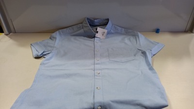 28 X BRAND NEW TOPMAN SHORT SLEEVED SHIRT IN BLUE ( SIZE UK M )