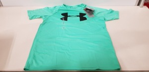 20 X BRAND NEW UNDER ARMOUR BOYS T SHIRTS IN GREEN SIZE YOUTH LARGE