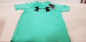 20 X BRAND NEW UNDER ARMOUR BOYS T SHIRTS IN GREEN SIZE YOUTH LARGE