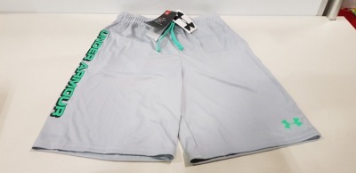 20 X BRAND NEW UNDER ARMOUR GREY SHORTS SIZE YOUTH LARGE