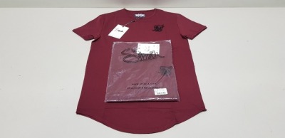 28 X BRAND NEW SIKSILK BURGUNDY GYM TEES SIZE MEDIUM