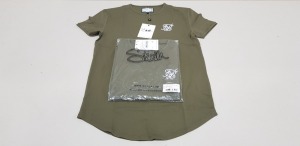 20 X BRAND NEW SIKSILK SHORT SLEEVED GYM TEES IN KHAKI SIZE MEDIUM