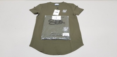 25 X BRAND NEW SIKSILK SHORT SLEEVED GYM TEES IN KHAKI SIZE LARGE