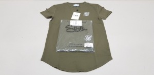 20 X BRAND NEW SIKSILK SHORT SLEEVED GYM TEES IN KHAKI SIZE XL AND MEDIUM