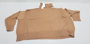 15 X BRAND NEW TOPSHOP BROWN TURTLENECK KNITTED JUMPERS SIZE SMALL RRP £35.00 (TOTAL RRP £525.00)