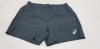 20 X BRAND NEW ASICS GRAPHITE GREY MENS RUNNING SHORTS SIZE LARGE