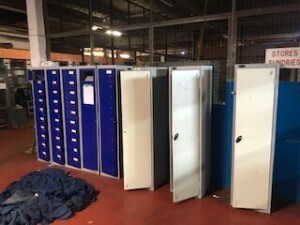 42 X PERSONAL LOCKERS IN VARIOUS CONDITIONS (SOME WITH, SOME WITHOUT KEYS) - (LOCATED ON THE FIRST FLOOR NEAR THE CANTEEN) - ** ITEMS TO BE COLLECTED FROM SWINTON **