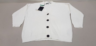 13 X BRAND NEW SELECTED FEMME BUTTONED WHITE CADIGANS SIZE MEDIUM AND LARGE