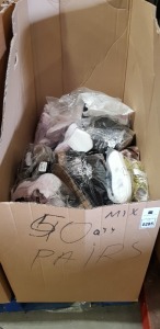 50 PIECE MIXED SHOE LOT CONTAINING DESERT BOOTS, PINK TRAINERS, TOPSHOP ANKLE BOOTS, TOPSHOP YELLOW SNEAKERS AND TOPSHOP SANDALS ETC