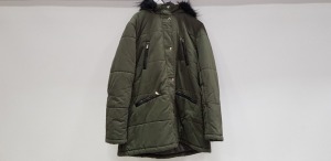 11 X BRAND NEW NEW LOOK KHAKI FAUX FUR HOODED ZIP UP BUTTONED JACKETS/COATS SIZE 18 UK RRP-£44.99 TOTAL RRP-£494.89