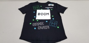 50 X BRAND NEW GEORGE MINECRAFT T SHIRTS IN BLACK IN VARIOUS KIDS SIZES RRP-£9.00 TOTAL RRP-£450.00