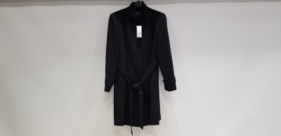 10 X BRAND NEW DOROTHY PERKINS LONG BLACK BUTTONED COAT/JACKET UK SIZE 22 AND 20 RRP-£55.00 TOTAL RRP-£550.00