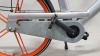 ORANGE & SILVER CITY / CAMPING BICYCLE - ROBUST ALUMINIUM 19 X 48 FRAME, SOLID PUNCTURE PROOF 24 TYRES, DYNAMO BUILT INTO FRONT WHEEL HUB, INTEGRATED BRAKE CABLES, COMPLETE WITH FRONT BASKET. PHOTOS ARE AN AVERAGE REPRESENTATION OF CONDITION - 9