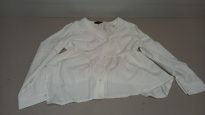 21 X BRAND NEW IN THE STYLE WHITE BUTTON DOWN BLOUSE IN SIZE ( UK 14)