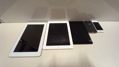 5 PIECE SPARES LOT CONTAINING - APPLE IPAD - YARVIK 10 TABLET - APPLE IPHONE - SAMSUNG PHONE - AMAZON TABLET PLEASE NOTE ALL FOR SPARES