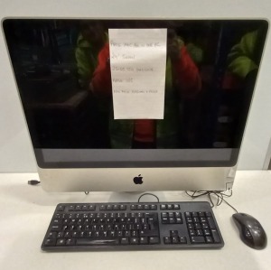 APPLE IMAC ALL IN ONE PC 24 SCREEN 250GB 550 HARD DRIVE APPLE O/S - WITH NON APPLE KEYBOARD AND MOUSE