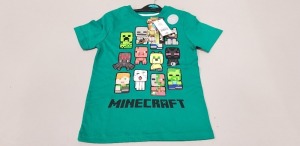 90 X BRAND NEW GEORGE OFFICIAL MINECRAFT PRODUCT LOGO T SHIRTS IN GREEN SIZE 12-13 YEARS RRP £6.00 (TOTAL RRP £540.00)