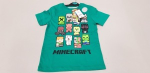 90 X BRAND NEW GEORGE OFFICIAL MINECRAFT PRODUCT LOGO T SHIRTS IN GREEN SIZE 11-12 YEARS RRP £6.00 (TOTAL RRP £540.00)