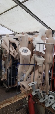 20 X MANNEQUINS WITHOUT STANDS ( COMES IN 5 CAGES ) PLEASE NOTE CAGES NOT INCLUDED IN SALE