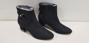 20 X BRAND NEW DOROTHY PERKINS BLACK ARIA SHELVED ANKLE BOOTS IN UK SIZE 7 RRP-£38.00 TOTAL RRP-£760.00