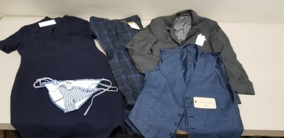 6 PIECE MIXED CLOTHING LOT CONTAINING RACING GREEN WAISTCOAT SIZE 40R, CAVALLO TOP SIZE 14, BEN SHERMAN BLAZER SIZE 38R, DAMSEL IN A DRESS DRESS SIZE 16, GIBSON TROUSERS SIZE 36R, TOMMY HILFIGER SWIM BOTTOMS SIZE 8