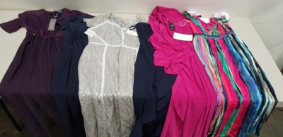 6 PIECE MIXED CLOTHING LOT CONTAINING PHASE EIGHT JUMPSUIT SIZE 10, PHASE EIGHT DRESS SIZE 20, TOMMY HILFIGER JUMPSUIT SIZE 8, ADRIANNA PAPELL DRESS SIZE 12, PHASE EIGHT DRESS SIZE 16, ELIZA J DRESS SIZE 12