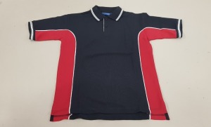 50 X BRAND NEW PAPINI VERONA POLO TOPS IN NAVY /RED ( IN SIZE UK 11/12)