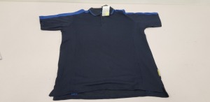 50 X BRAND NEW PAPINI POLO TOPS IN NAVY /ROYAL BLUE IN ( SIZE UK M )