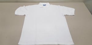 50 X BRAND NEW PAPINI POLO TOPS IN WHITE IN SIZE ( UK XL )