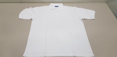 50 X BRAND NEW PAPINI POLO TOPS IN WHITE IN SIZE ( UK XL )