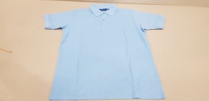 44 X BRAND NEW PAPINI POLO TOPS IN SKY BLUE IN SIZES ( 27 X IN UK XS) ( 17 X IN UK XL )