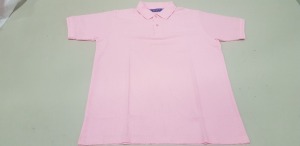 63 X BRAND NEW PAPINI POLO TOPS IN SOFT PINK IN SIZES ( 44 X IN UK S) ( 11 X IN UK M ) ( 8 X IN UK L )