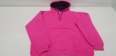 20 X BRAND NEW PAPINI ADULT HOODED JUMPERS IN BRIGHT PINK IN SIZES ( 5 X IN UK XXL) ( 15 X IN UK 3XL)