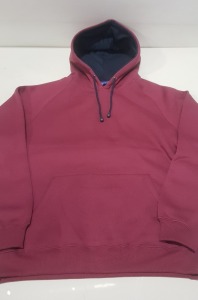 20 X BRAND NEW PAPINI ADULT HOODED JUMPERS IN WINE COLOUR IN SIZE ( UK S)