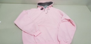 13 X BRAND NEW PAPINI ADULT HOODED JUMPERS IN SOFT PINK IN SIZE ( UK 3XL )