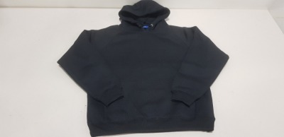 13 X BRAND NEW PAPINI ADULT HOODED JUMPERS IN ALL BLACK IN SIZE ( UK XS)