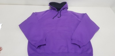 12 X BRAND NEW PAPINI ADULT HOODED JUMPERS IN PURPLE /BLACK IN SIZES ( 8 X IN UK XXL ) ( 4 X IN UK 3XL)