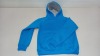 21 X BRAND NEW PAPINI CHILD HOODED JUMPER IN CYAN/GREY IN SIZE ( UK 7/8 )