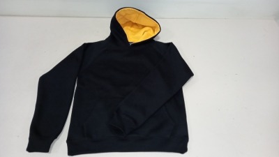 20 X BRAND NEW PAPINI HOODED JUMPERS IN BLACK/GOLD IN SIZE ( UK 11/12)