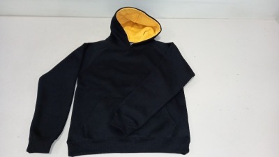 20 X BRAND NEW PAPINI HOODED JUMPERS IN BLACK/GOLD IN SIZE ( UK 7/8)