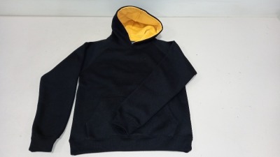 20 X BRAND NEW PAPINI HOODED JUMPERS IN BLACK/GOLD IN SIZE ( UK 7/8)