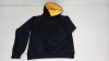 24 X BRAND NEW PAPINI HOODED JUMPERS IN BLACK/GOLD IN SIZES ( 12 X IN UK 5/6) ( 12 X IN UK 9/10)