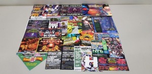 APPROX 44 X VARIOUS RETRO FLYERS AND POSTERS IE THE HOUSE PARTY 1993, THE HISTORY OF HARDCORE 1997, HARDCORE TILL I DIE 05, 7TH HEAVAN PROJECT 2008, HECTIC RECORDS PRESENT 'THE SECOND COMING' 96 ETC