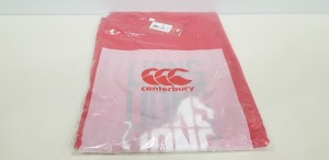 30 X BRAND NEW CANTERBURY RED T SHIRTS SIZE XL