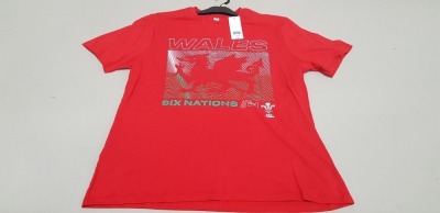 100 X BRAND NEW F&F WALES SIX NATIONS 21 TOPS SIZE 3XL