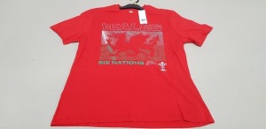 100 X BRAND NEW F&F WALES SIX NATIONS 21 TOPS SIZE LARGE